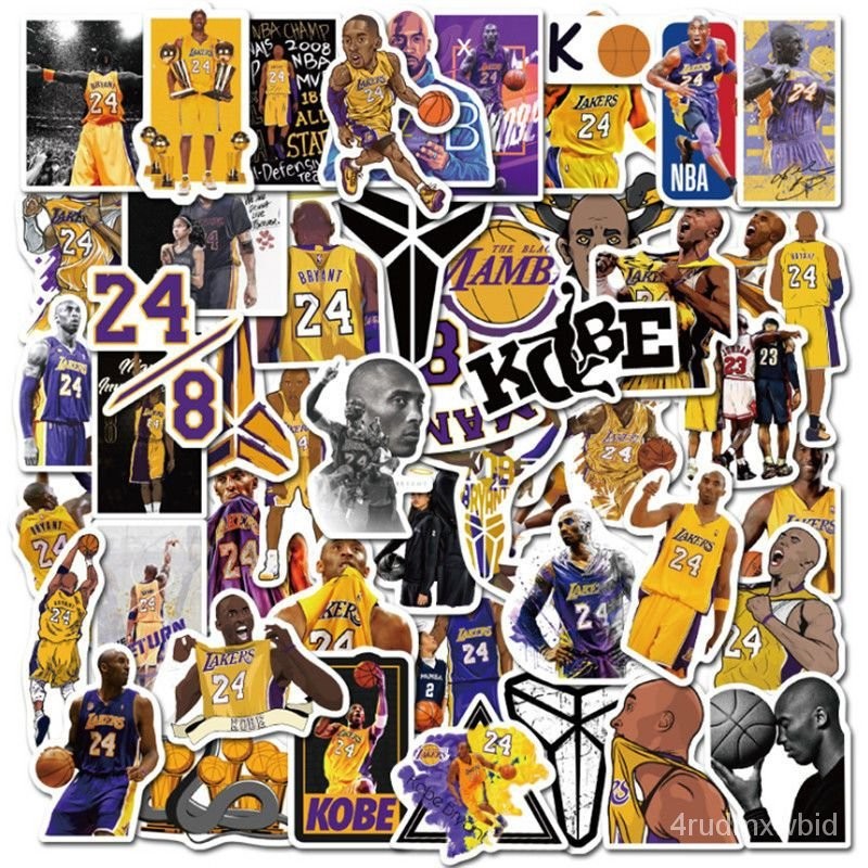 🔥客製/熱賣🔥50張NBA球星科比詹姆斯庫裏杜蘭特貼紙裝飾手賬素材NBA混閤貼畵 6ZZ4