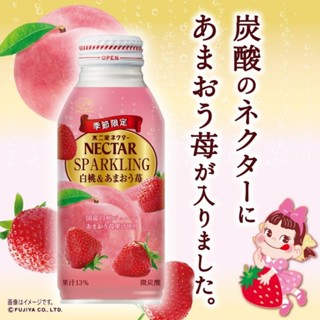 FUJIYA 日本 不二家 水蜜桃 白桃 草莓 果汁 氣泡飲 季節限定 380ml