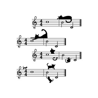 琴房佈置樂器貼畫 牆面貼紙 音樂壁貼 音樂裝飾自粘可愛卡通貓咪五綫譜音符鋼琴敎室房間琴行墻面墻貼紙