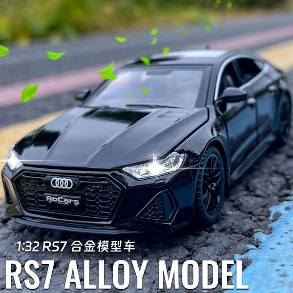 1:32奧迪RS7合金車模聲光回力兒童玩具轎車仿真汽車模型收藏擺件