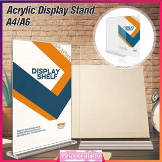 A4 A6 Acrylic Sign Holder T Shape Table Top Double Side Menu