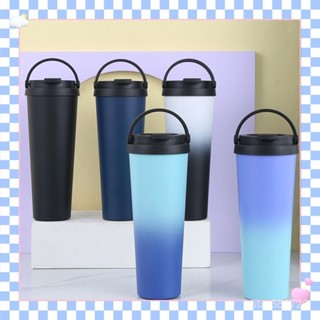 大容量咖啡杯 便攜提手保溫杯 層啤酒杯 750ml真空雙層咖啡杯 保溫杯 直飲保溫杯 隨行杯 保溫瓶 陶瓷保溫杯