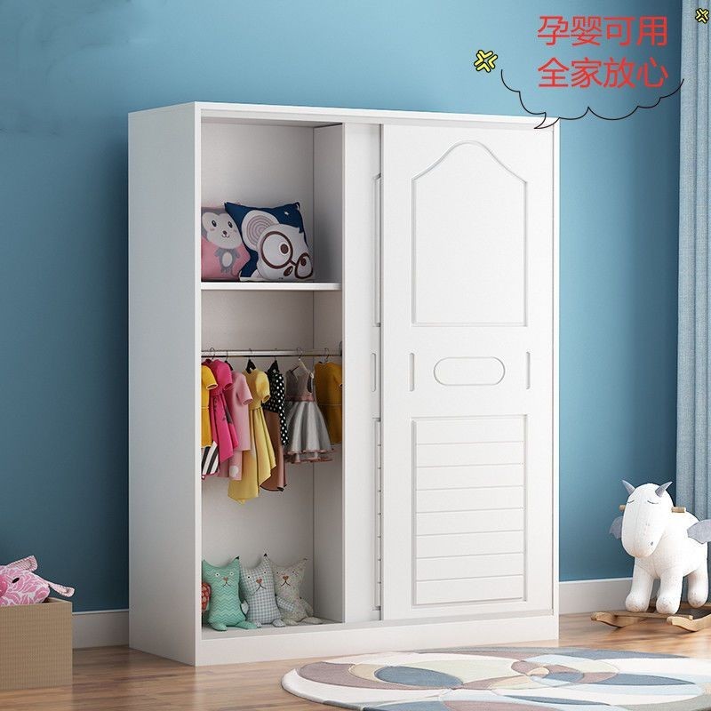 精品#兒童衣櫃推拉門傢用實木質小戶型歐式臥室小推拉櫃寶寶嬰兒矮櫃子