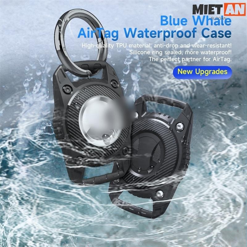 MIETAN-藍鯨 airtag 支架防水 airtag 鑰匙圈鑰匙扣蘋果 airtag 保護套適用於項圈、背包、鑰匙、