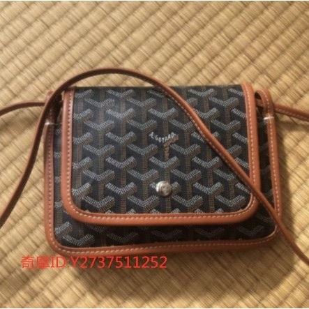 二手精品 GOYARD 黑色 咖啡邊 手工 繪製 Plumet 斜背 三層 WOC 手抓 小包 現貨