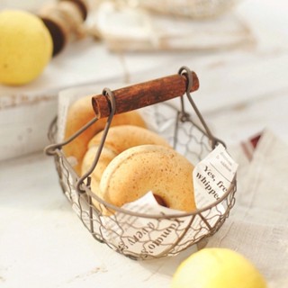 ❁麵包籃❁水果籃❁ 復古創意食物小籃子 面包手提籃子 收納籃鐵籃子薯條小吃油炸盤子 斯奈爾