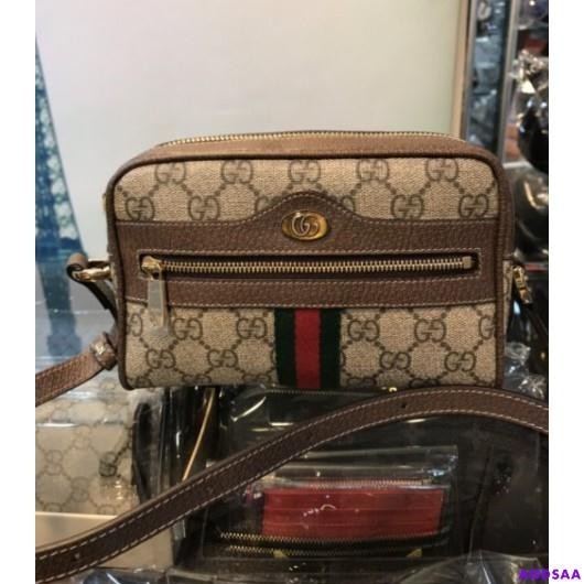 二手 Gucci 相機包/斜背包/迷你小包/GGLOGO/綠紅綠517350全新