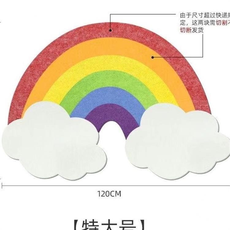 毛氈板🔰彩虹毛氈板照片墻軟木板幼兒園主題展示板留言板墻面裝飾毛氈墻貼照片墻貼 軟木板 裝飾墻面47