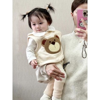 🌈甜甜圈kids🌈ins韓版秋冬裝可愛卡通加絨馬甲背心上衣男女寶寶洋氣甜美23
