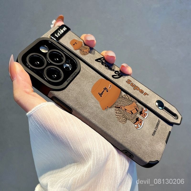 小米係列手機殼 保護殼可愛小熊小米13pro腕帶小米12潮牌高級感11青春版手機殻10s支架軟 AZI5