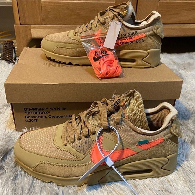 Off-White x Nike Air Max 90 The Ten 沙漠黃 跑 AA7293-200