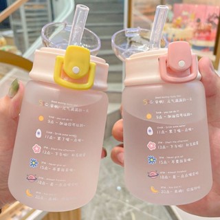 🔥大容量水杯 韓國水杯 學習水杯小眾簡約吸管杯卡通ins韓版仙女高顏值水杯女生吸管杯男女學生