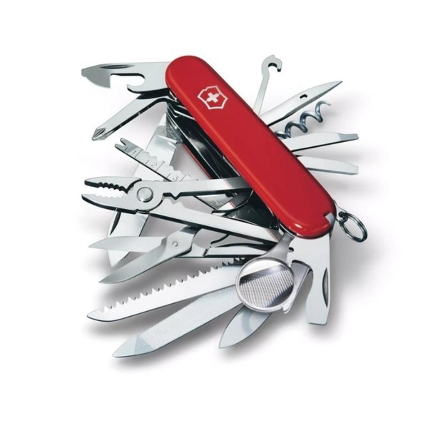 【Victorinox 瑞士維氏】瑞士刀 SWISS CHAMP 33用刀-紅(1.6795) 墊腳石購物網