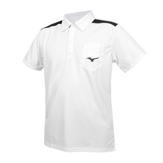 MIZUNO 男短袖POLO衫 ( 上衣 休閒 慢跑「32TAB01501」 白黑