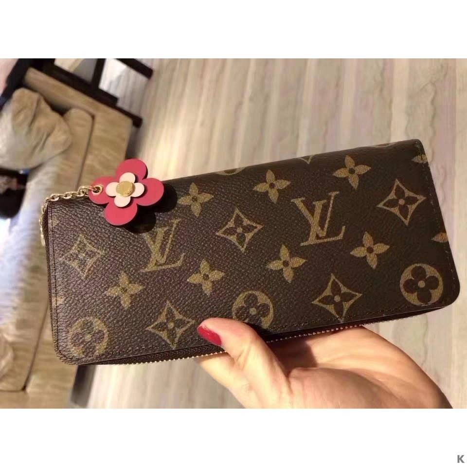 二手 LouisVuitton LV M64201Clemenc經典原花卡夾拉鏈長夾錢包皮夾