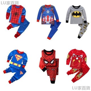 男童 套裝 超級 英雄 蜘蛛人 蝙蝠俠 隊長 鋼鐵俠 超人 純棉 男童 家居服 男童服裝 超級英雄