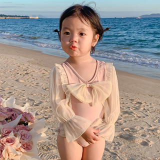 💕洋洋兒童店💕 女童泳衣 兒童泳衣 女童泳衣夏季 新款嬰兒兒童遊泳衣洋氣公主寶寶連體泳裝中小童 女童連體泳衣 女寶泳衣
