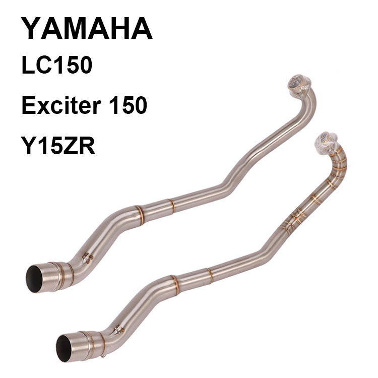 😎🙌山葉 用於摩托車 YAMAHA LC150 Y15ZR Exciter 150 排氣彎頭管前管的滑動式不銹鋼前連