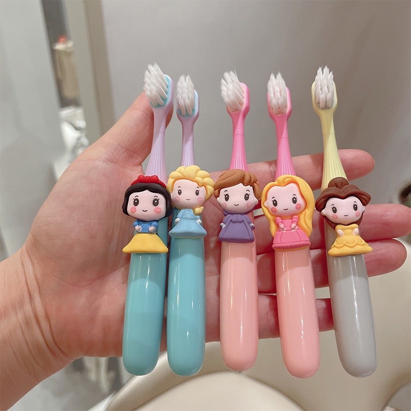 貝卡 小公主系列兒童牙刷 2歲-6歲馬卡龍細軟毛寶寶小刷頭護齦護齒牙刷 迪士尼公主