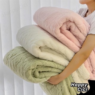 /品質好貨/ 秋冬加厚保暖兔毛絨毛毯 素色毛毯 加大毛毯 沙發毯 空調毯 四季可用 多功能蓋毯 披肩毯子 絨毯 被套