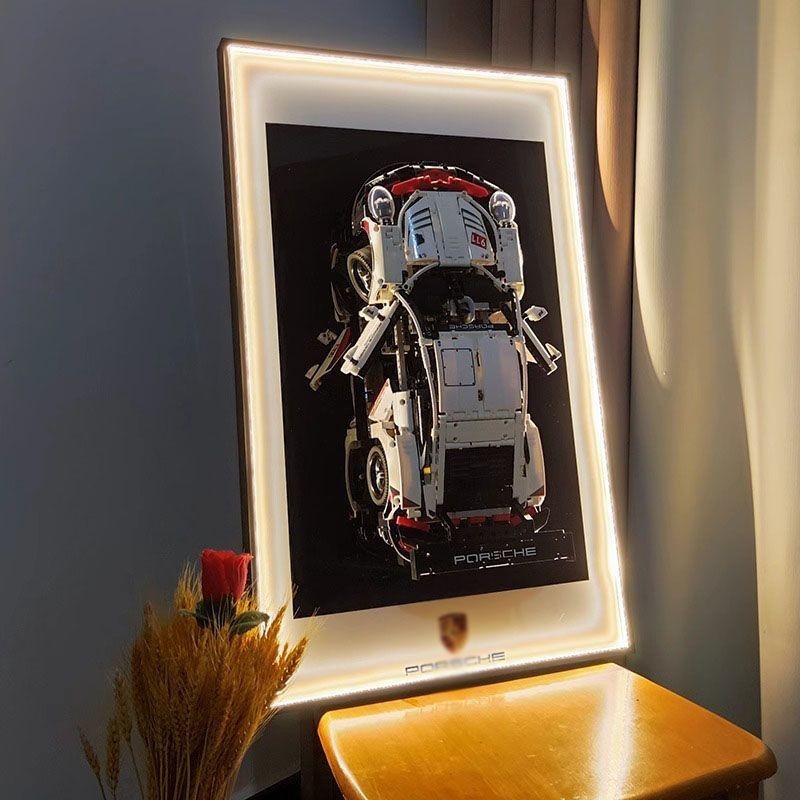 兼容樂高積木汽車上墻相框保時捷911法拉利蘭博基尼邁凱倫F1掛墻【嘉澤森】
