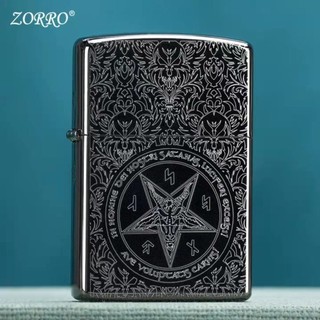 【紳士♥精品♥】ZORRO佐羅煤油打火機創意個性精鵰防風送男友七夕禮物潮黑色複古
