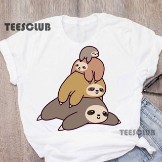 Funny Sloth T Shirt 時尚可愛卡通樹懶印花歐美風t恤學生上衣