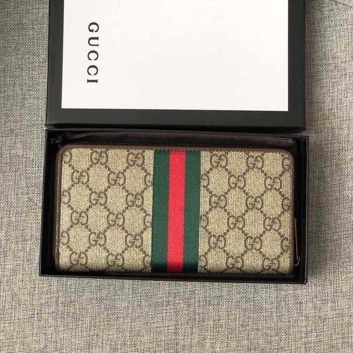 MS二手/GUCCI 古奇 男包 長夾 長錢包 錢包 拉鏈長夾 男錢包 經典款 男用錢包 男生包 多卡位 帆布錢包