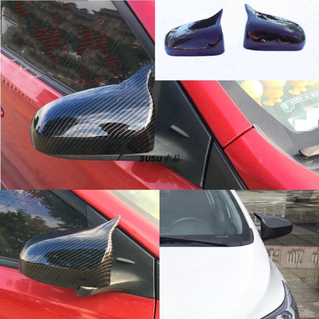 SUSU車品💞YARIS VIOS CROSS 大鴨 CHR 牛角 後視鏡 後照鏡 照後鏡殼 電鍍 鍍鉻 碳纖維 卡夢