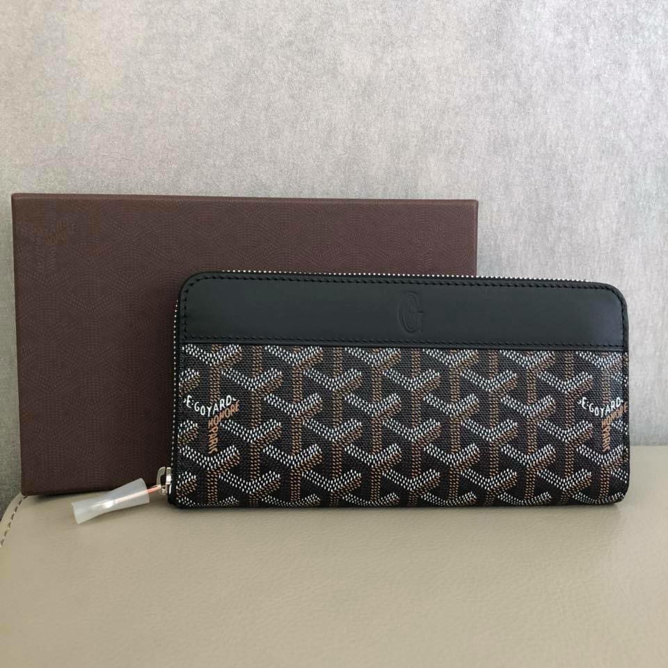 二手 Goyard 男女款黑色拉鍊長夾