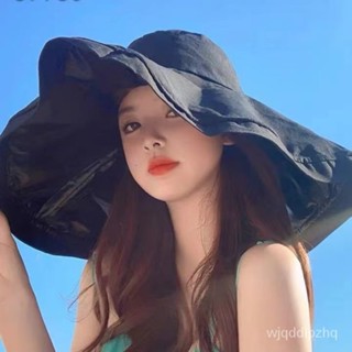 Ocean✅長款大簷黑膠漁夫帽 遮臉防曬帽子女 夏天防紫外綫遮陽帽 可折疊太陽帽 遮陽帽抗uv 韓版防曬沙灘帽 遮臉帽