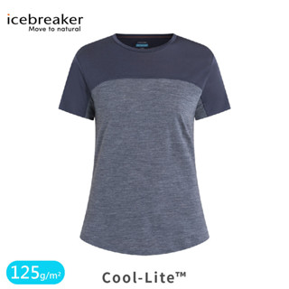 【Icebreaker 女 Sphere III Cool-Lite短袖色塊拼接125《鐵灰/藍灰》】0A56XY