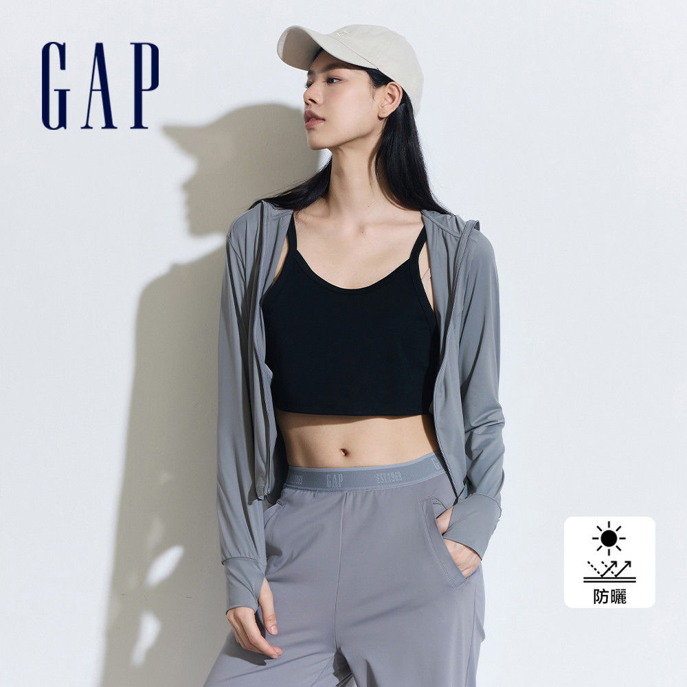 Gap 女裝 防曬連帽外套-灰色(890010)