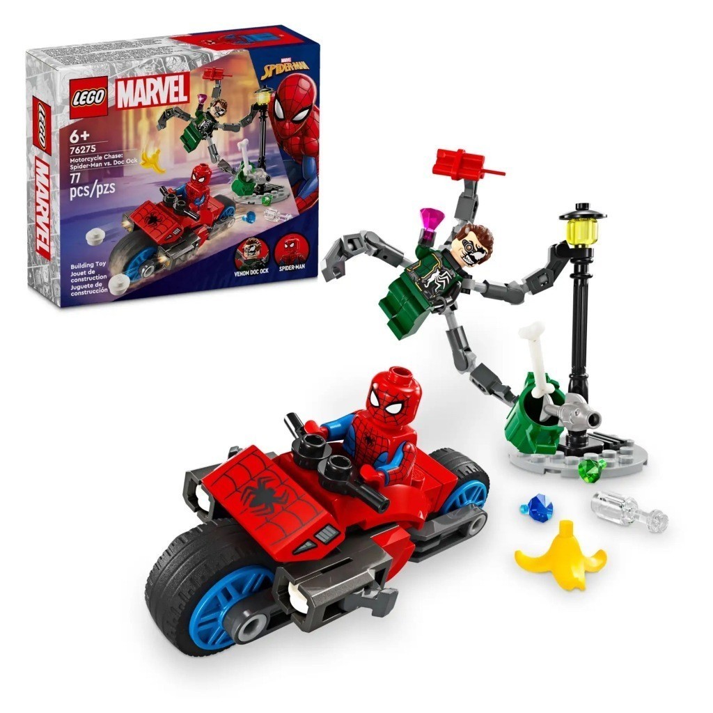 LEGO 76275 摩托車追逐：蜘蛛人 vs. 猛毒化八爪博士 樂高® Super Heroes系列【必買站】樂高盒組