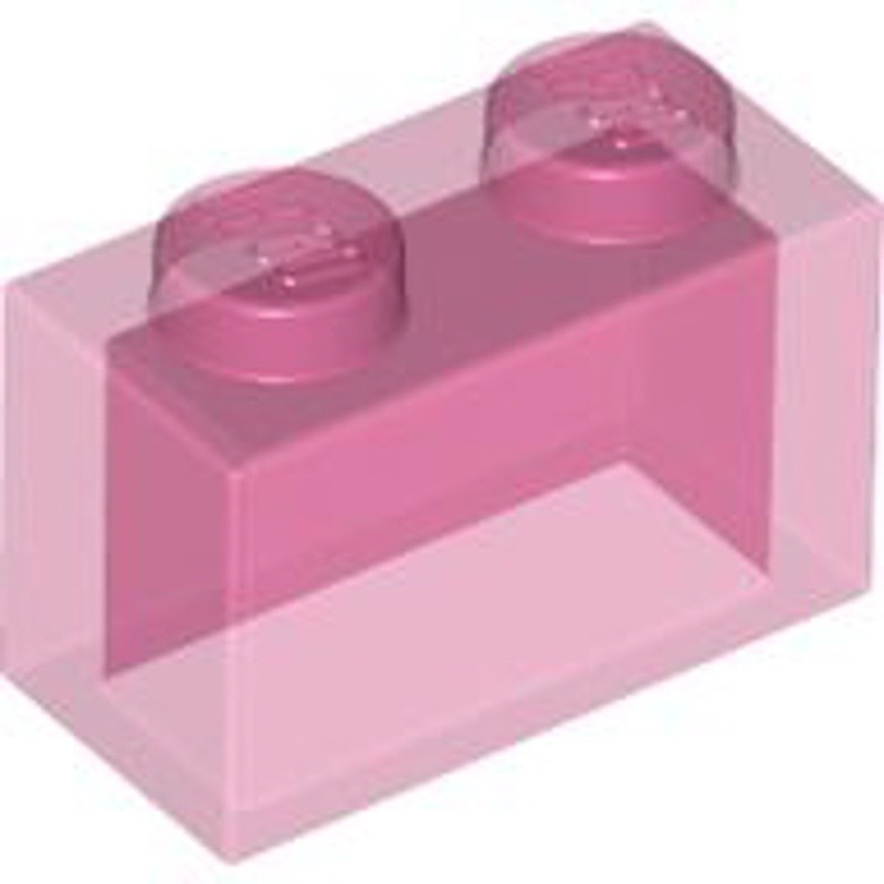 LEGO零件 基本磚 1x2 透明深粉紅色 3065 4129873 6244913【必買站】樂高零件