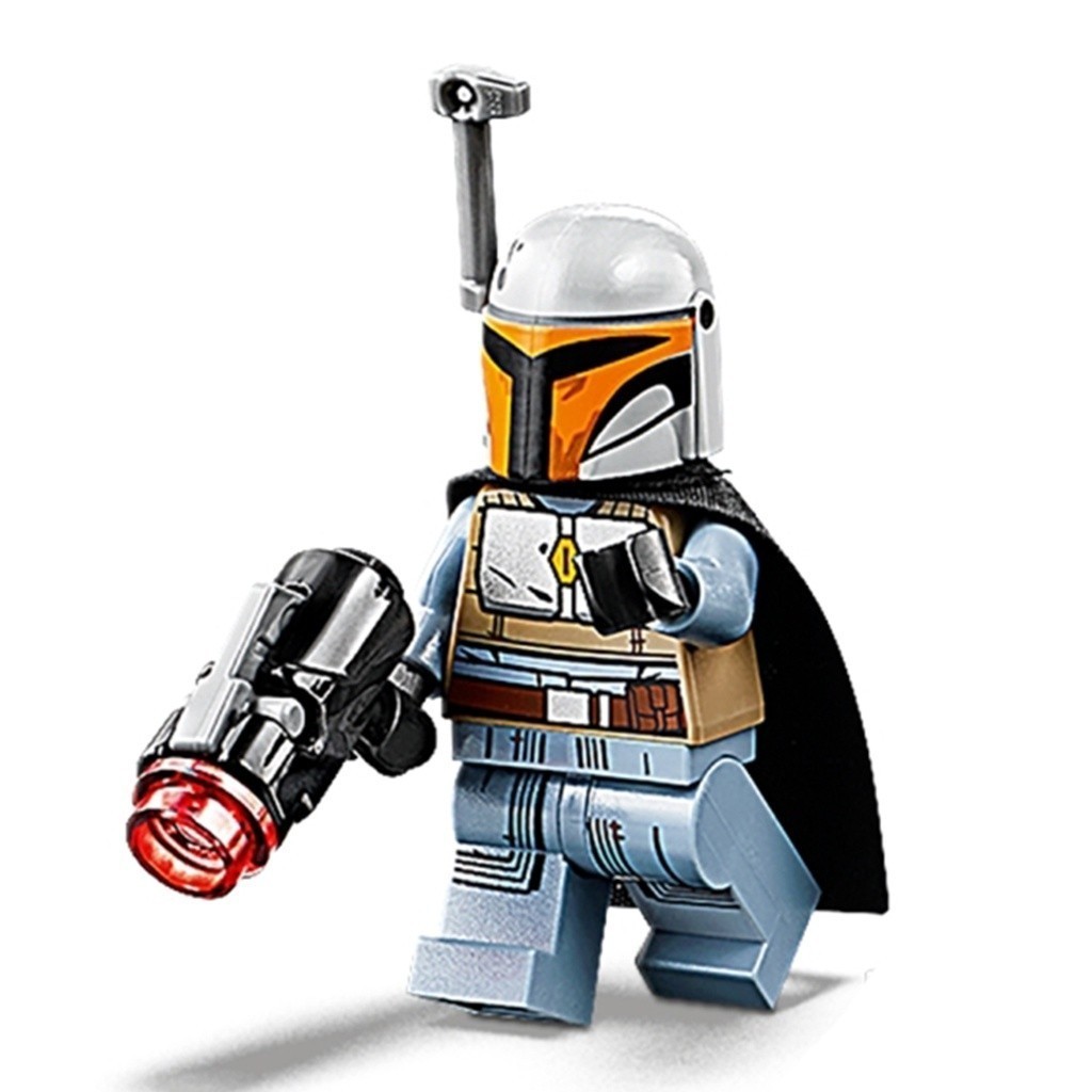 LEGO人偶 SW1077 曼達洛人戰士 (灰頭盔, 黑披風) 星際大戰系列【必買站】樂高人偶