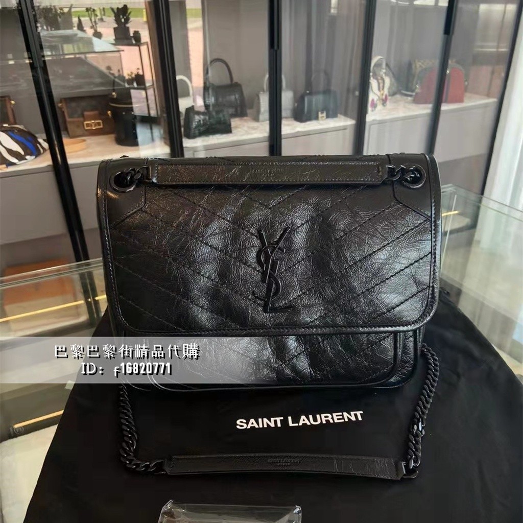 YSL 聖羅蘭 laurent Niki 中號 小號流浪包斜背包 6331600 6331840 黑鏈