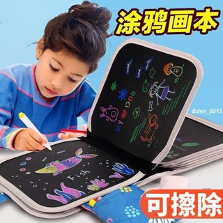臺灣出貨︱塗鴉畫畫板 兒童寫字塗鴉 寶寶小孩小黑板 幼兒智力禮物 可擦畫筆畫本玩具 3歲6 便捷繪畫本