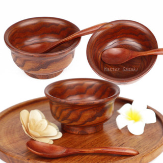 日式木碗田園風藏式蒙古木頭實木木碗奶茶碗木飯碗返邊木碗成人兒童碗餐具 木桶木碗