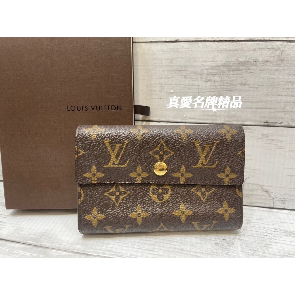 LV M60047 老花扣子款 多層 三折中夾 202663