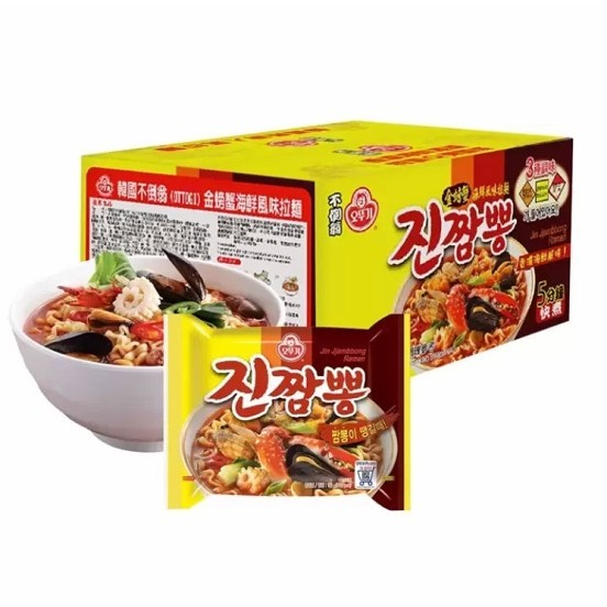 Ottogi Jin Jjambbong Ramen 不倒翁金螃蟹海鮮風味拉麵 130公克 X 10入 D210472