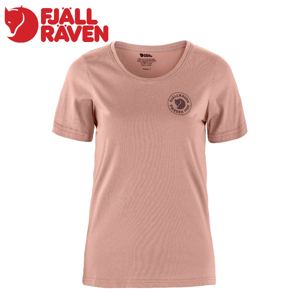 【Fjallraven 小狐狸 女 1960 Logo T-shirt《乾燥玫瑰》】F83513/短T/短袖/棉T