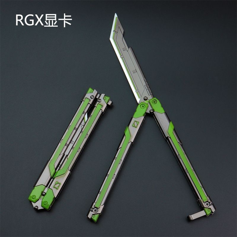 🔥臺灣優選🔥瓦羅蘭特週邊rgx顯卡蝴蝶訓練道具武器模型學生版折疊閤金蝴蝶劍