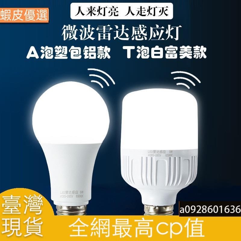 臺灣直發110V-220V電壓全球通用LED微波雷達感應球泡智能紅外人體感應樓道雷達感應燈泡