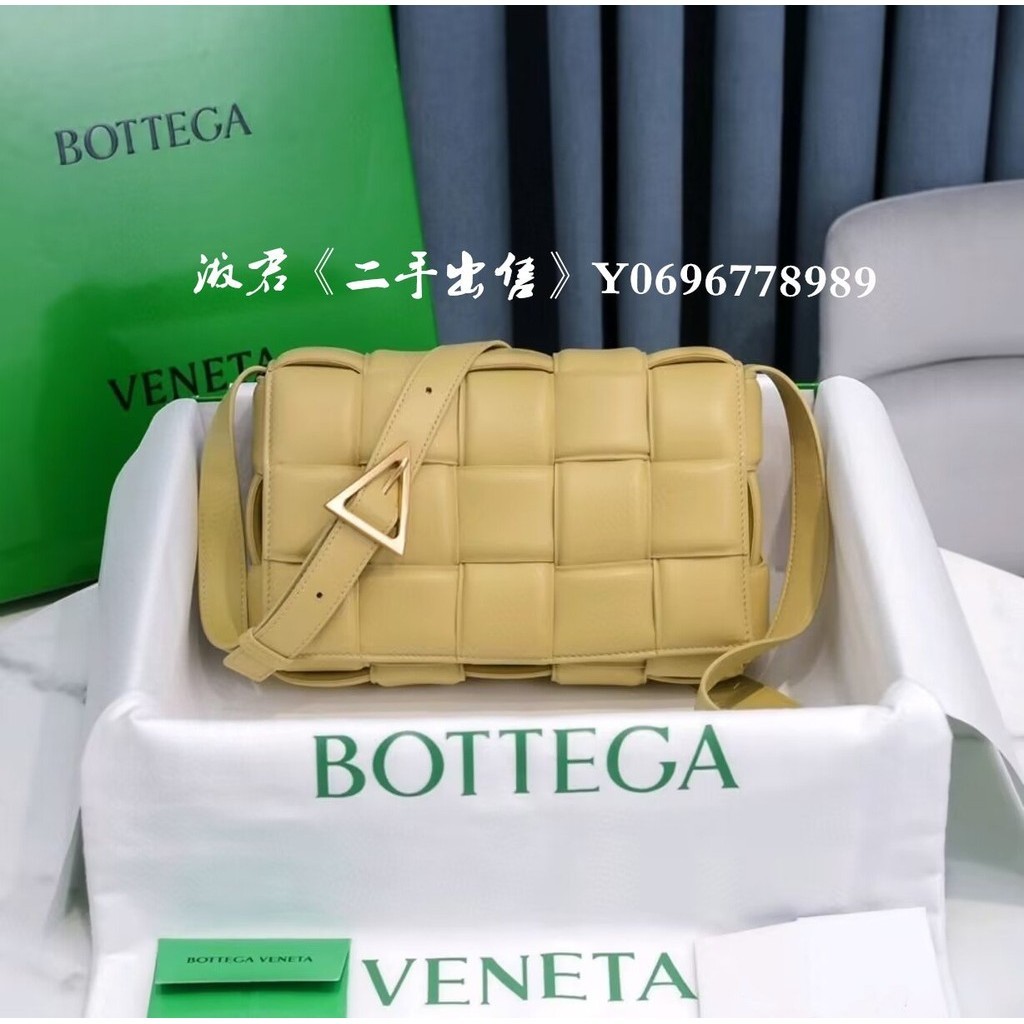 二手出售 BV 寶緹嘉 Cassette 金扣 枕頭包 豆腐包 單肩包 郵差包 黃色 591970