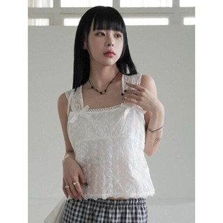 【Codibook】韓國 binary01 蕾絲壓紋寬肩帶背心［預購］襯衫 女裝