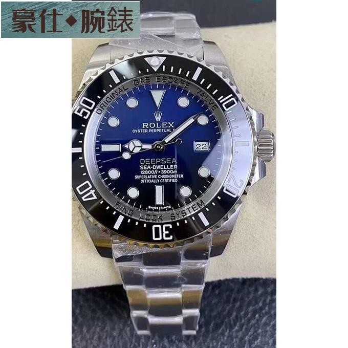 高端 勞力士ROLEX漸變藍水鬼王藍水鬼116660 Deepsea D-Blue 男士精鋼手錶 防水休閒手錶