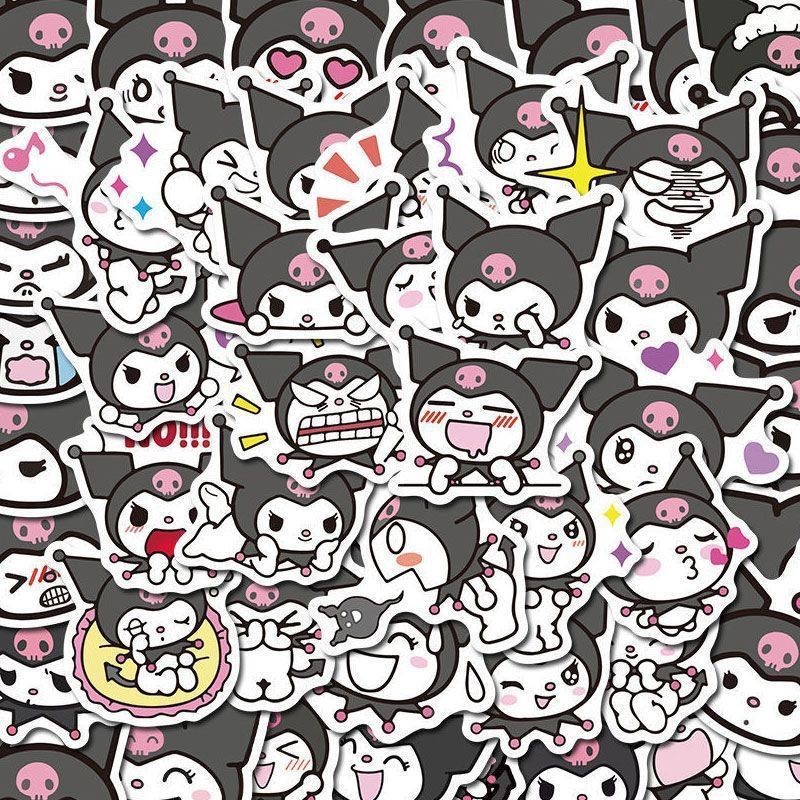 庫洛米貼紙 三麗鷗貼紙 韓版卡通庫洛米貼紙 100張不重復可愛小惡魔貼手賬貼裝飾防水貼畫 凱蒂貓貼紙