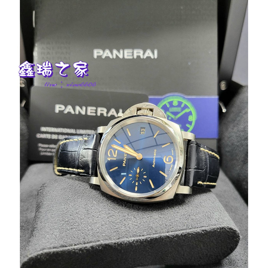 Panerai 沛那海 Luminor Due 超薄錶殼 PAM926 38MM 藍面 鈦合金 2020年 99新