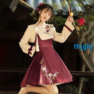 ♛過兒舞蹈♛漢元素 日常可穿 山茶之約新年戰袍lolita中國漢元素蘿莉塔洋裝HDFGC